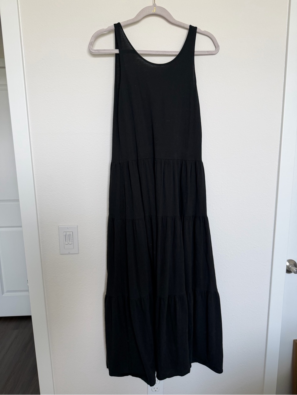 J. Crew Black Sleeveless Tiered Maxi Dress Size XXS